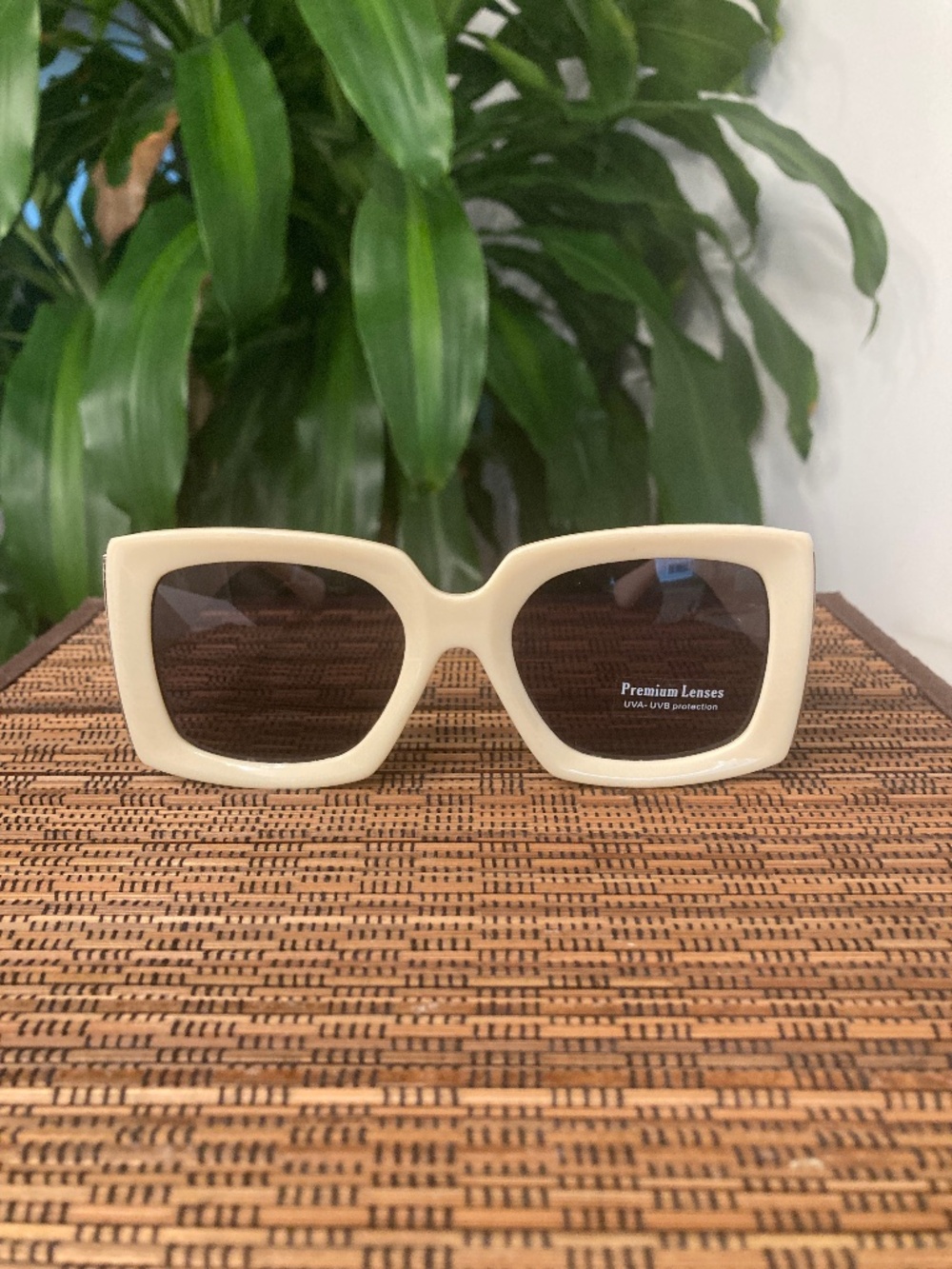 Oversized Square Fashion Sunglasses For Women (5583) Cream